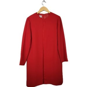 Jones Wear Longsleeve Red Midi Dress